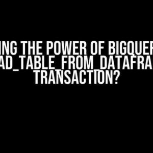 Unlocking the Power of BigQuery: Can I Use `load_table_from_dataframe` in a Transaction?